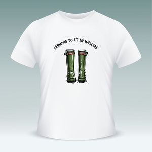 Farmers Do It In Wellies - Short Sleeve T Shirt